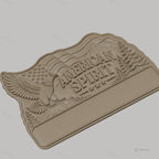 Fichier CNC porte-clés mural enseigne American Spirit avec aigle et drapeau USA, STL très haute qualité
