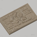 Fichier CNC & impression 3D scène de menuiserie père et fils, atelier avec outils, haute qualité relief STL