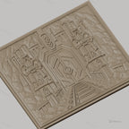 Fichier CNC & impression 3D porte naine gardée par statues, relief de montagne et rails, haute qualité relief STL