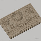 Fichier CNC & impression 3D décoration cheminée avec couronne et bougies, haute qualité relief STL