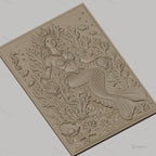 Fichier CNC & impression 3D sirène royale, corail, coquillages, poisson, hippocampe haute qualité relief STL