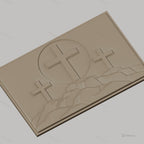 Fichier CNC & impression 3D thème religieux, trois croix sur monts, haute qualité relief STL