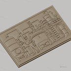Fichier CNC & impression 3D industrie chimique, machine usine avec opérateur, haute qualité relief STL