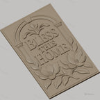 Fichier CNC & impression 3D décoration murale bénédiction maison, fleurs et feuilles, haute qualité relief STL