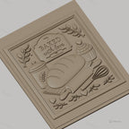 Fichier CNC & impression 3D thème boulangerie, pain, cupcake, rouleau à pâtisserie, fouet, haute qualité relief STL
