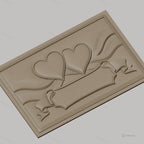 Fichier CNC & impression 3D décor romantique, deux cœurs et bannière, haute qualité relief STL