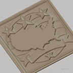 Fichier CNC & impression 3D carte des États-Unis, étoiles et bannière relief américain, haute qualité relief STL