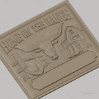 Fichier CNC & impression 3D thème western, tête de taureau, chapeau cowboy, bottes, grange, haute qualité relief STL