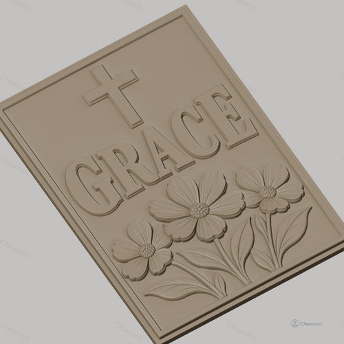 Fichier CNC & impression 3D grâce, croix, fleurs, haute qualité relief STL