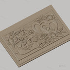 Fichier CNC & impression 3D Saint Valentin, roses, cœurs entrelacés, texte romantique, haute qualité relief STL