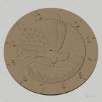 Fichier CNC & impression 3D horloge murale aigle américain relief montagne forêt STL