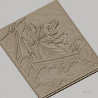 Fichier CNC & impression 3D Jésus marchant sur l'eau, bateau et vagues détaillés, haute qualité relief STL