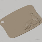 Fichier CNC art de la table avec pain olives citron bouteille, bas-relief pour sculpture sur bois, STL