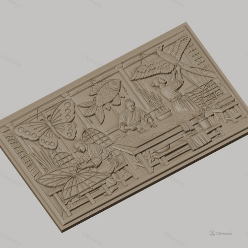 Fichier CNC & impression 3D atelier artisan papillon poisson oiseau, fabrication traditionnelle, haute qualité relief STL