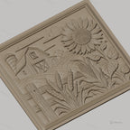 Fichier CNC & impression 3D ferme rustique, grange tournesol maïs et blé, haute qualité relief STL