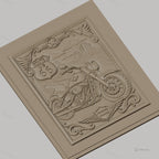 Fichier CNC & impression 3D Route 66 moto, paysage désert relief décoratif, haute qualité relief STL