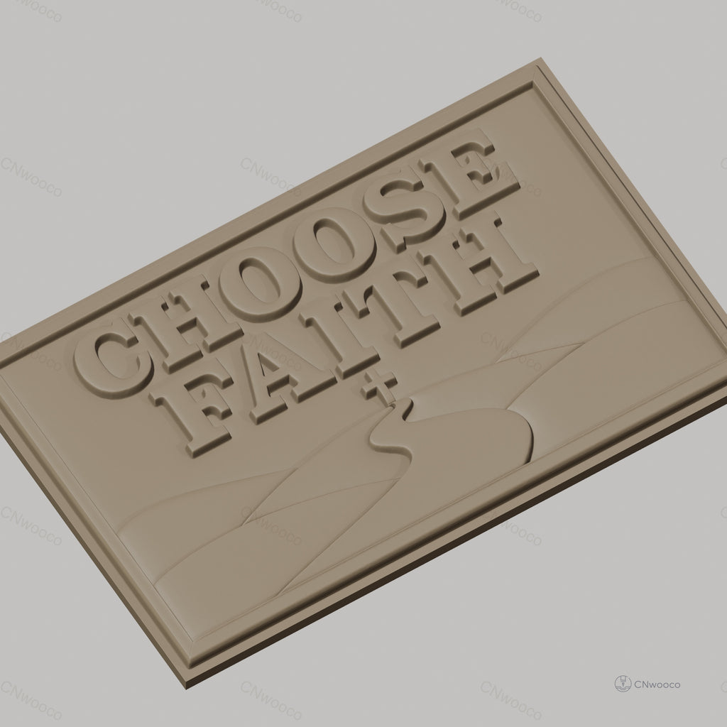 Fichier CNC & impression 3D message religieux, route vers croix, texte choix de la foi, haute qualité relief STL