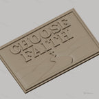 Fichier CNC & impression 3D message religieux, route vers croix, texte choix de la foi, haute qualité relief STL