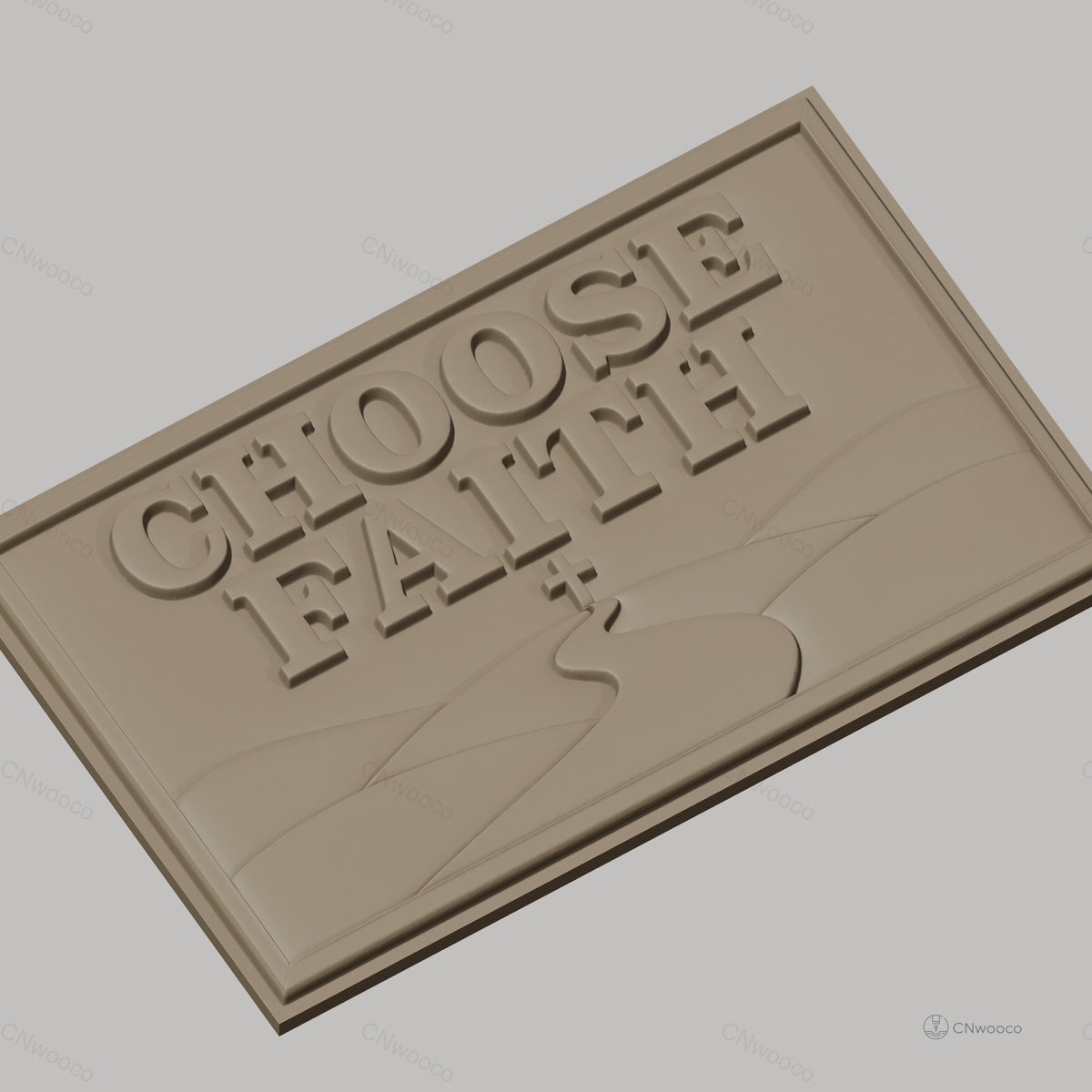 Fichier CNC & impression 3D message religieux, route vers croix, texte choix de la foi, haute qualité relief STL