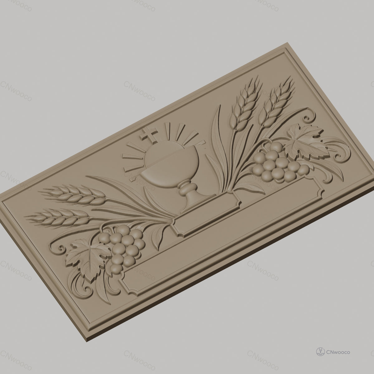 Fichier CNC & impression 3D christ, raisin et épis de blé, haute qualité relief STL
