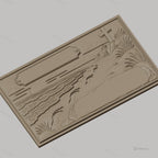 Fichier CNC & impression 3D paysage plage empreintes croix coucher de soleil haute qualité relief STL