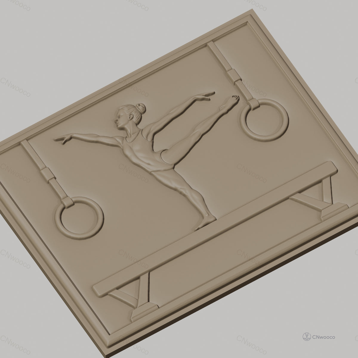 Fichier CNC & impression 3D Gymnastique enfant, cheval d'arçon et anneaux, haute qualité relief STL