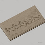 Fichier CNC & impression 3D enfants jouant à la corde, paysage rural avec maison, haute qualité relief STL