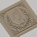 Fichier CNC & impression 3D mains en prière, chapelet et branches d’olivier, haute qualité relief STL