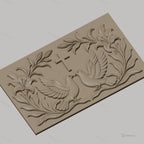 Fichier CNC & impression 3D motif religieux, colombes, croix et fleurs, haute qualité relief STL