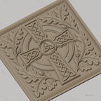 Fichier CNC & impression 3D Croix celtique, feuillage et glands en relief, haute qualité relief STL