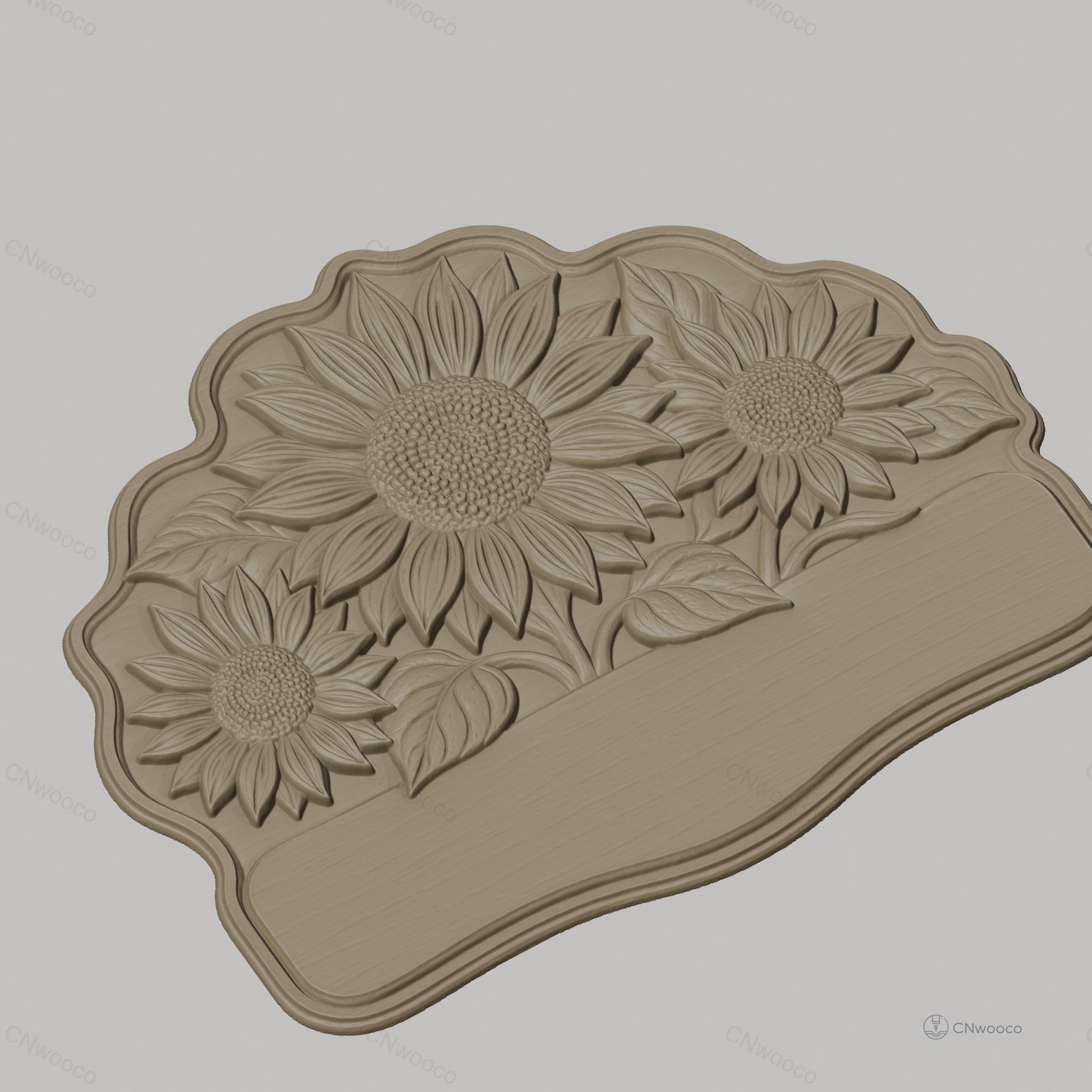 Fichier CNC & impression 3D plaque décorative tournesols STL très haute qualité