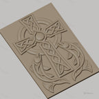 Fichier CNC & impression 3D Croix celtique avec poissons, motif entrelacé haute qualité relief STL