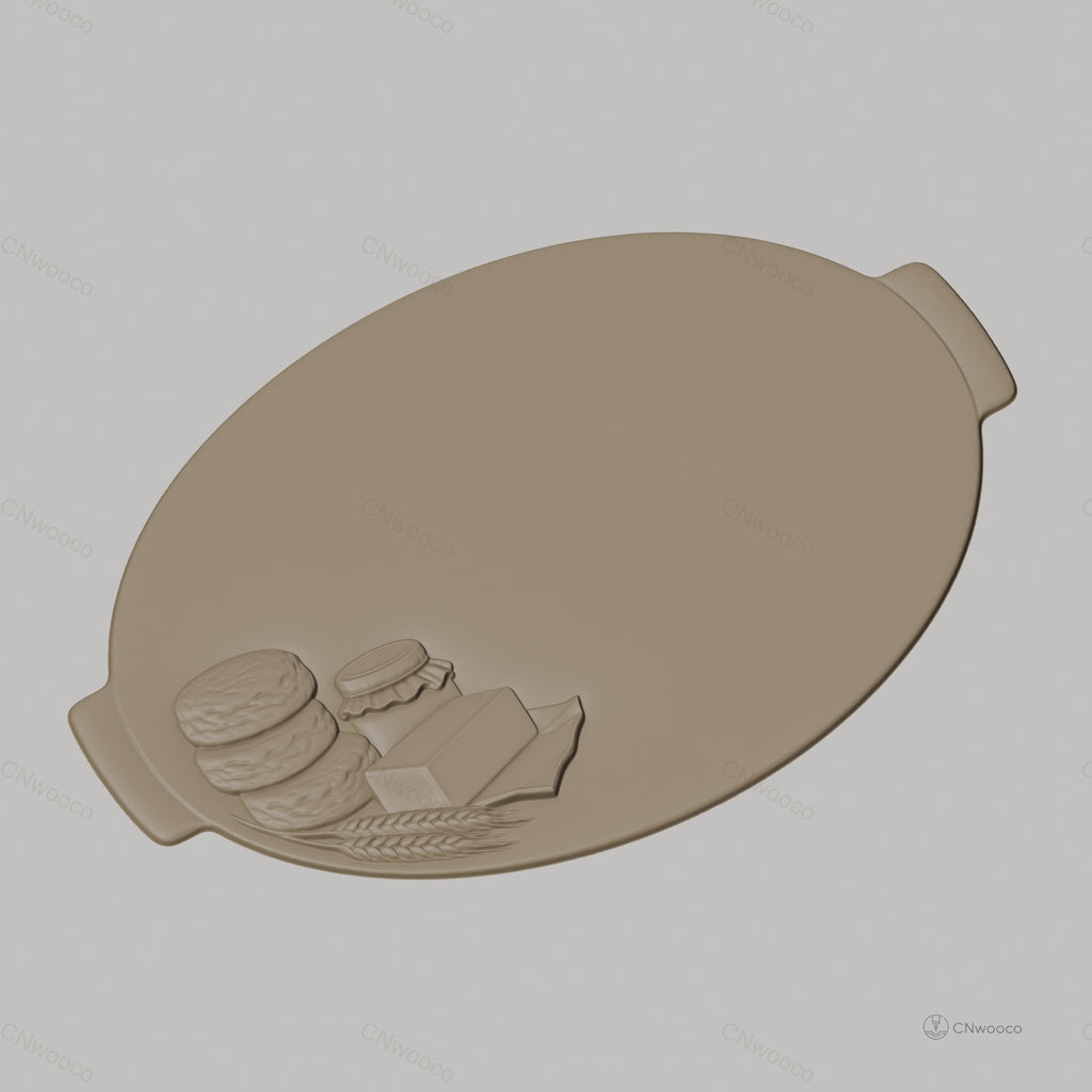 Fichier CNC foulards, pain, beurre et miel, bas-relief pour sculpture sur bois, STL
