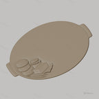 Fichier CNC foulards, pain, beurre et miel, bas-relief pour sculpture sur bois, STL