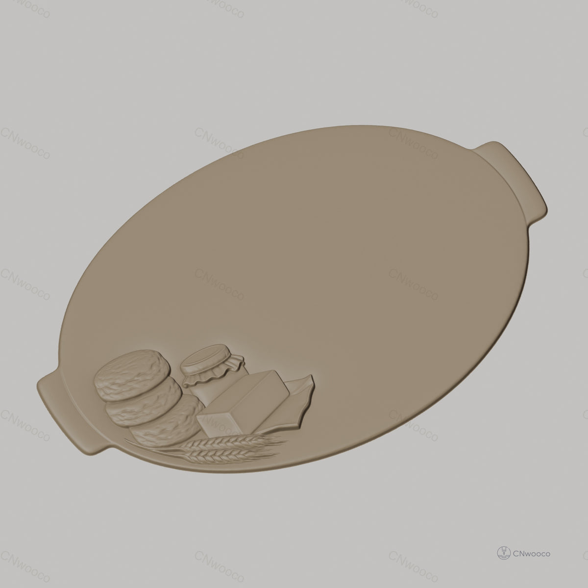 Fichier CNC foulards, pain, beurre et miel, bas-relief pour sculpture sur bois, STL