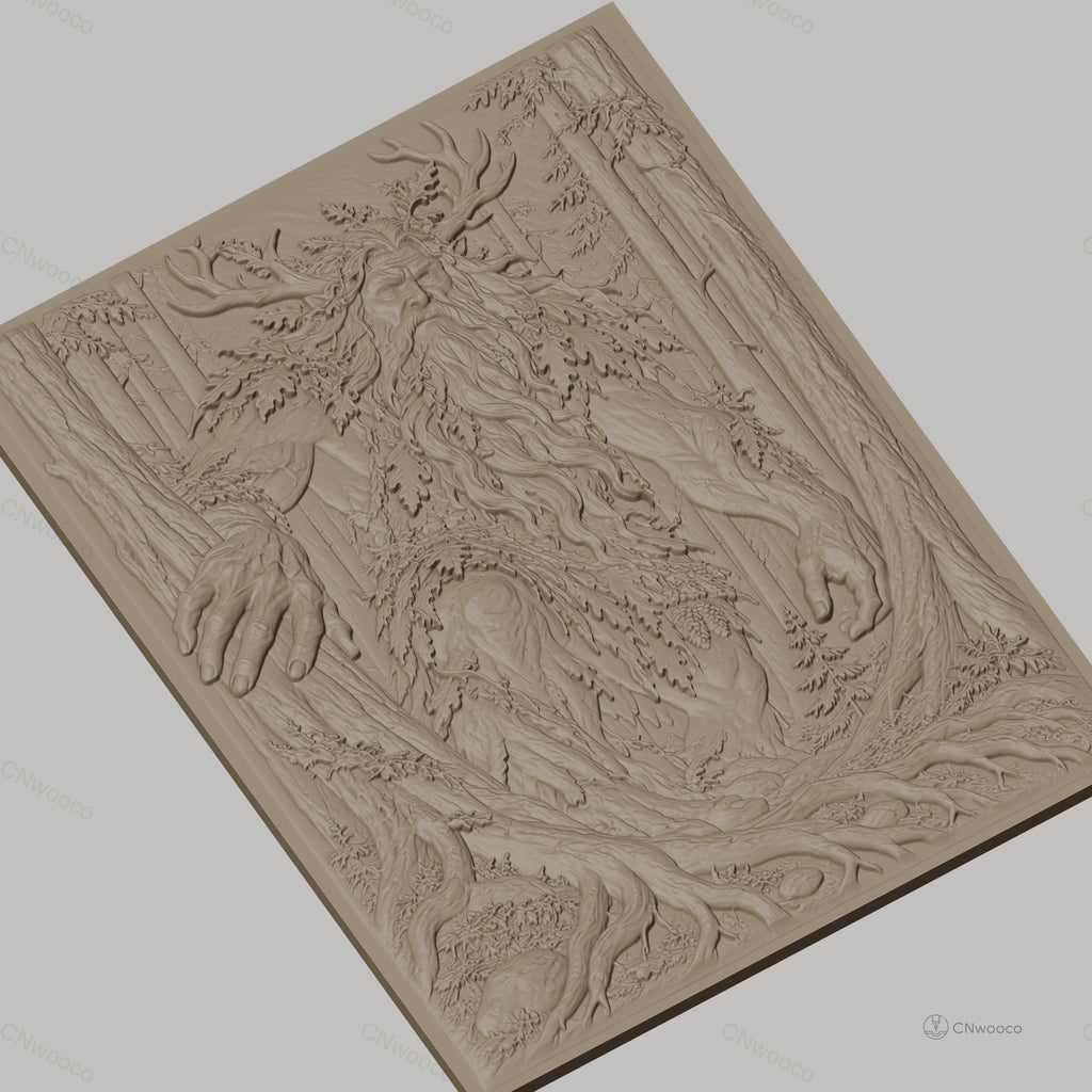Fichier CNC & impression 3D esprit arbre géant, nature forêt, branches et racines détaillées, haute qualité relief STL