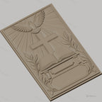Fichier CNC & impression 3D religieux, Croix, colombe, Bible, haute qualité relief STL