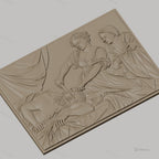 Fichier CNC & impression 3D scène biblique Judith décapite Holopherne, drapés et émotions, haute qualité relief STL