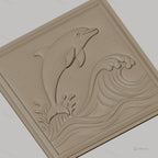 Fichier CNC & impression 3D dauphin sautant, vagues et éclaboussures, haute qualité relief STL