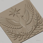 Fichier CNC & impression 3D colombe avec rameaux et étoile, relief sacré haute qualité relief STL