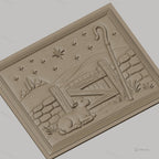 Fichier CNC & impression 3D agneau berger, porte en bois et étoile, haute qualité relief STL