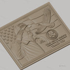 Fichier CNC & impression 3D hommage vétéran américain, drapeau USA, aigle et médaillon militaire, haute qualité relief STL