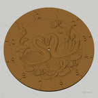 Fichier CNC & impression 3D horloge murale Cygnes et lotus design romantique STL