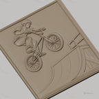 Fichier CNC & impression 3D BMX freestyle, cavalier avec casque, rampe de skate, haute qualité relief STL