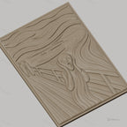 Fichier CNC & impression 3D Le Cri, personnage en détresse sur pont, haute qualité relief STL