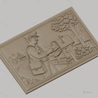 Fichier CNC & impression 3D facteur, boîte aux lettres, paysage campagne, haute qualité relief STL