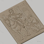 Fichier CNC & impression 3D Saint Martin partageant son manteau, cheval, moyen âge, haute qualité relief STL