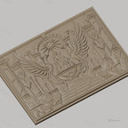 Fichier CNC & impression 3D phénix, flamme sacrée et ruines antiques haute qualité relief STL