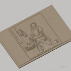 Fichier CNC & impression 3D La Laitière, femme versant du lait, panier de pain, haute qualité relief STL