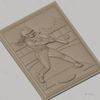 Fichier CNC & impression 3D Softball joueur battant balle, terrain et casque, haute qualité relief STL